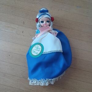 Vintage Bradley Doll Made in Korea Betsy Ross 14" Patriotic 4th of July Red Blue